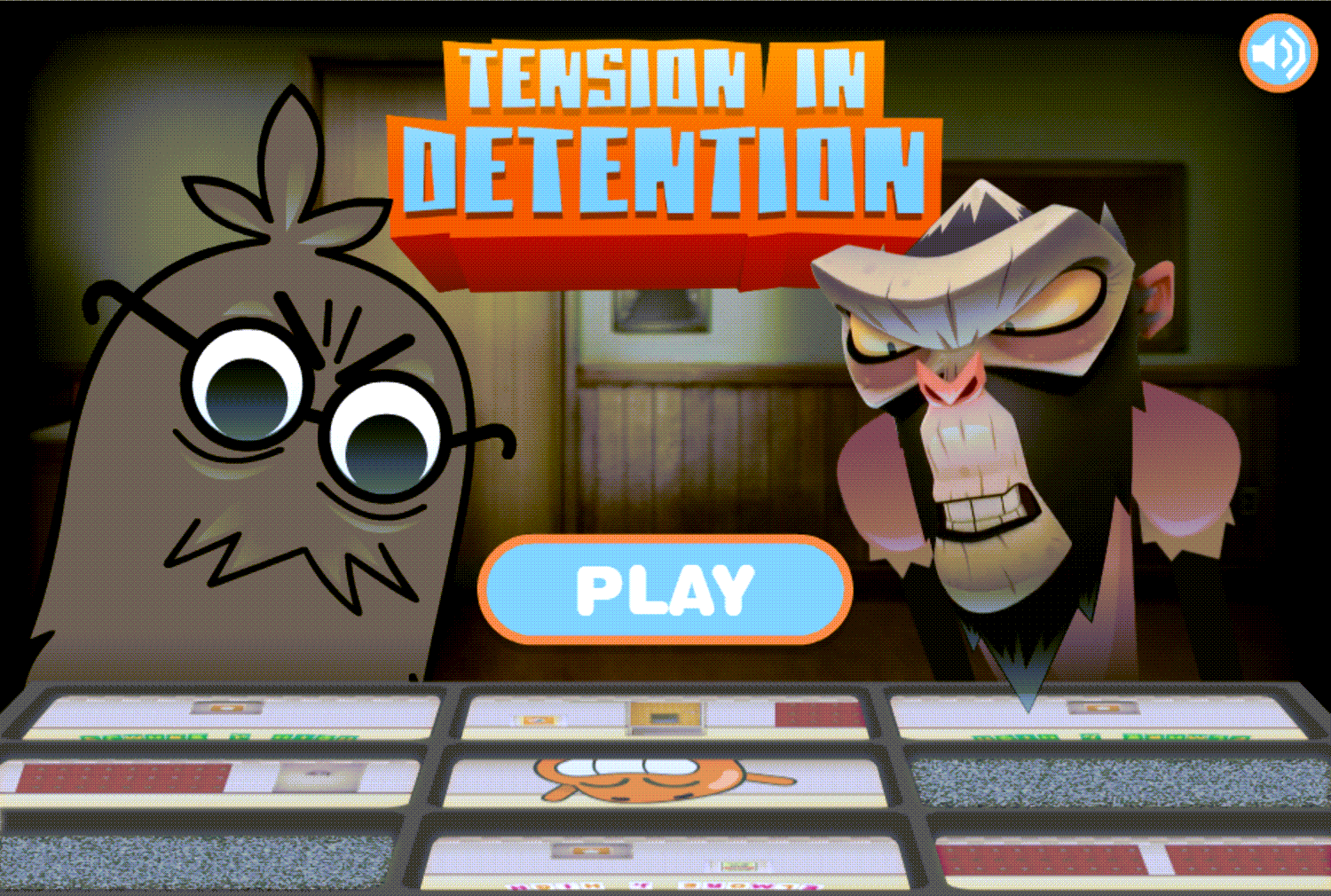 Amazing World of Gumball Tension in Detention Game Welcome Screen Screenshot.