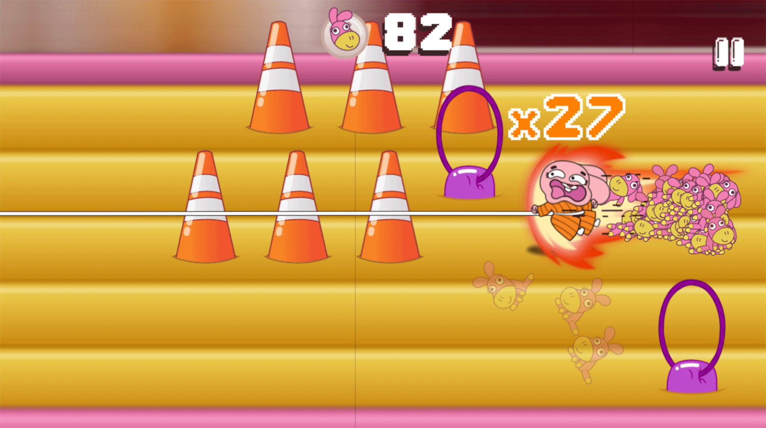 Amazing World of Gumball the Bungee Game Play Screenshot.