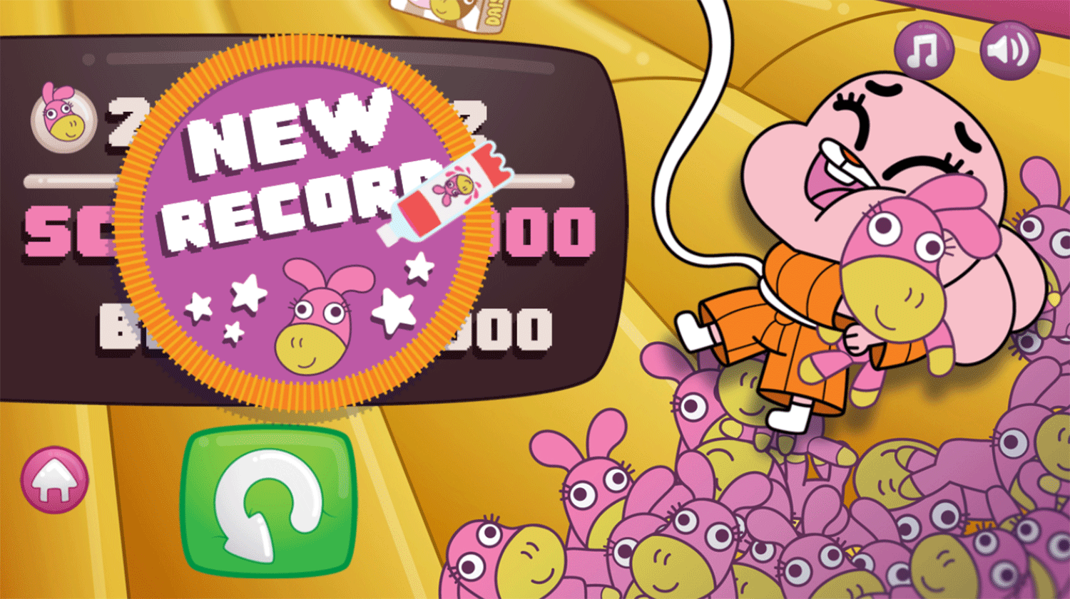 Amazing World of Gumball the Bungee Game New Record Screenshot.