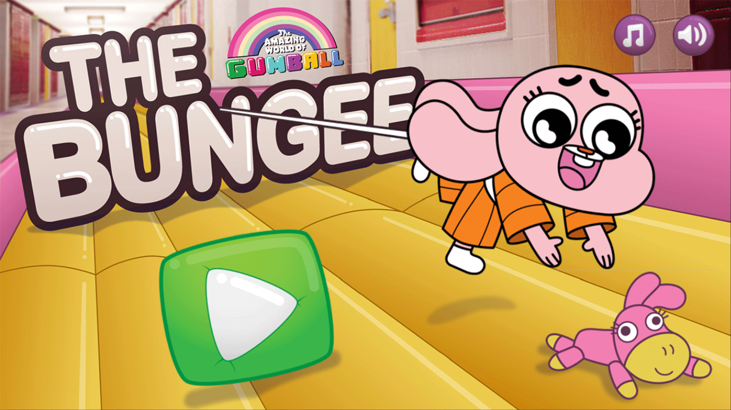 Amazing World of Gumball the Bungee Game Welcome Screen Screenshot.