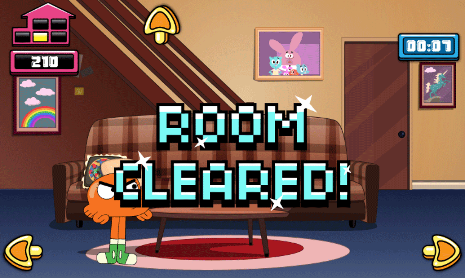 Amazing World of Gumball Tidy Up Game Room Cleared Screenshot.