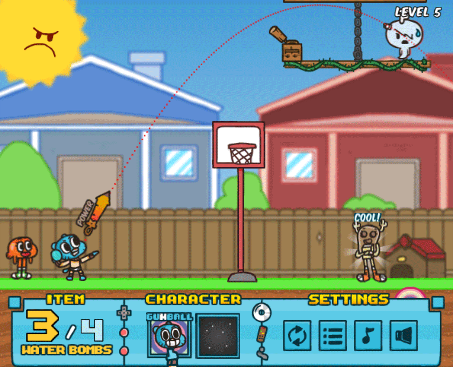 Amazing World of Gumball Water Sons Game Screenshot.