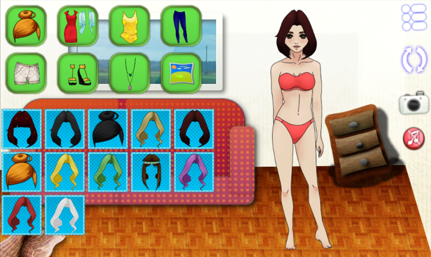 Amelia Dress Up Game Screenshot.