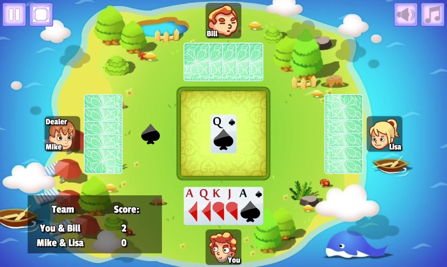 American Euchre Game Screenshot.