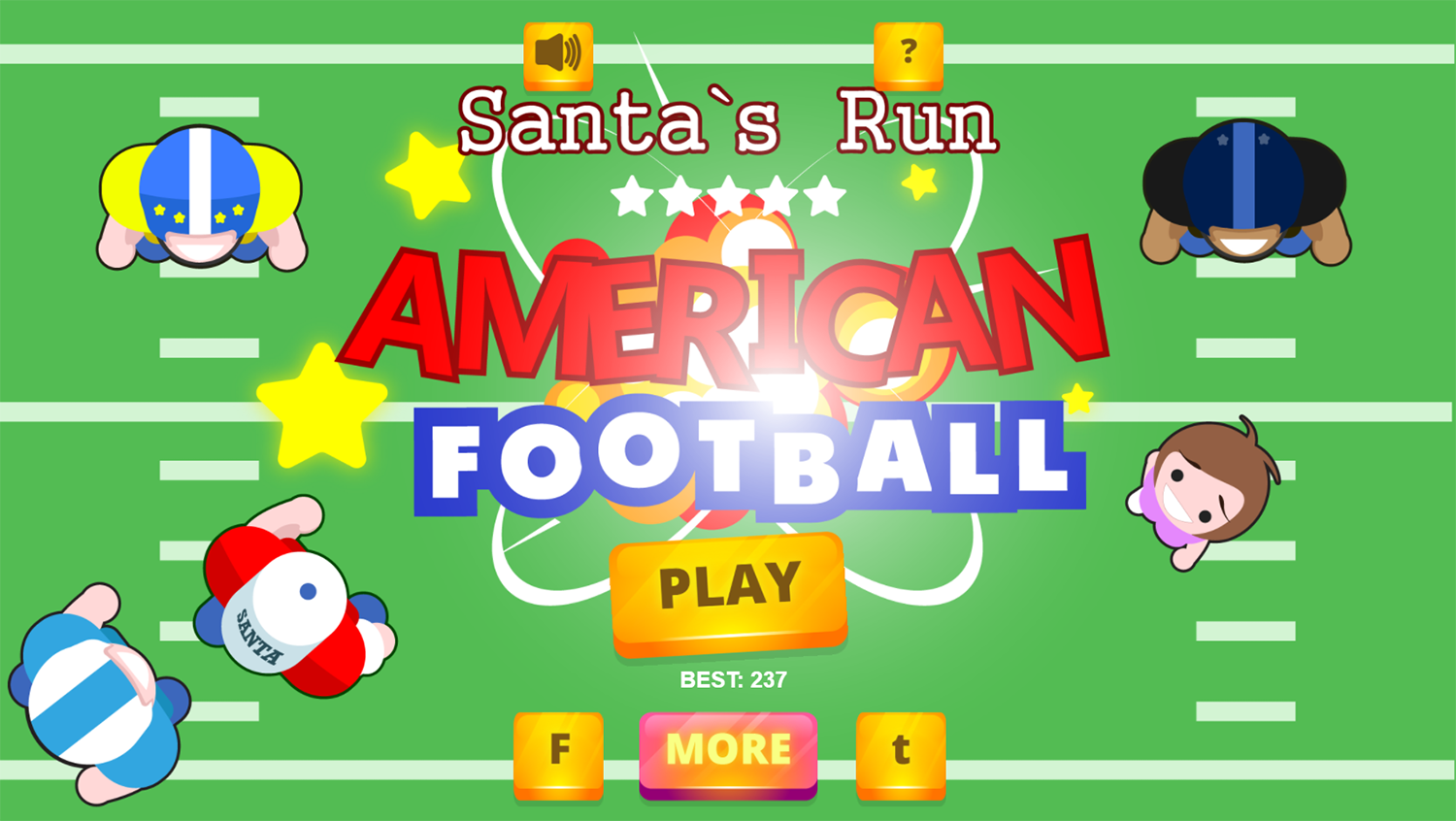 American Football Santa`s Run Welcome Screen Screenshot.