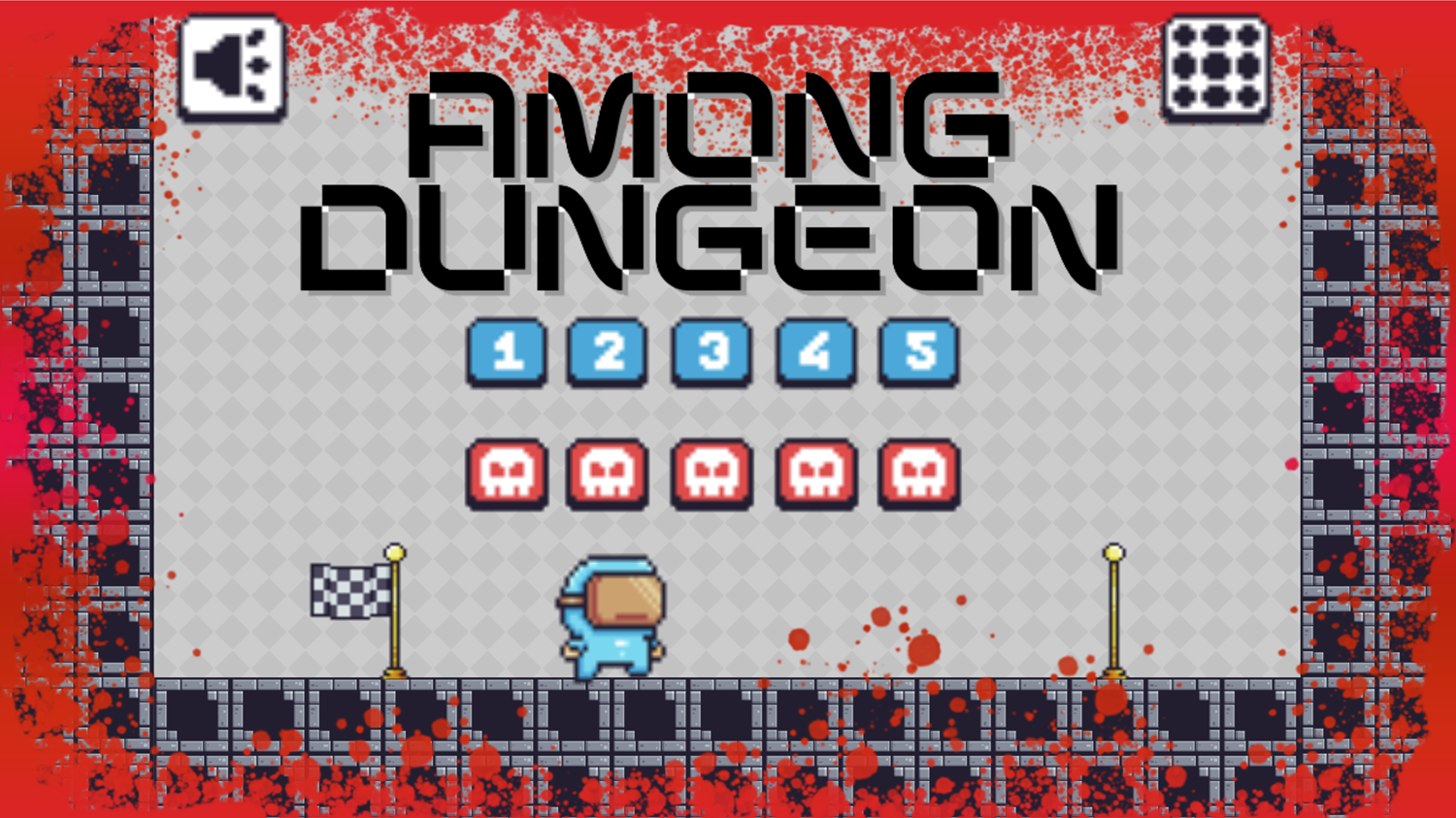 Among Dungeon Game Welcome Screen Screenshot.