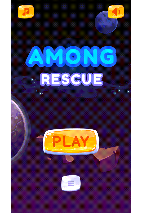 Among Rescue Game Welcome Screen Screenshot.