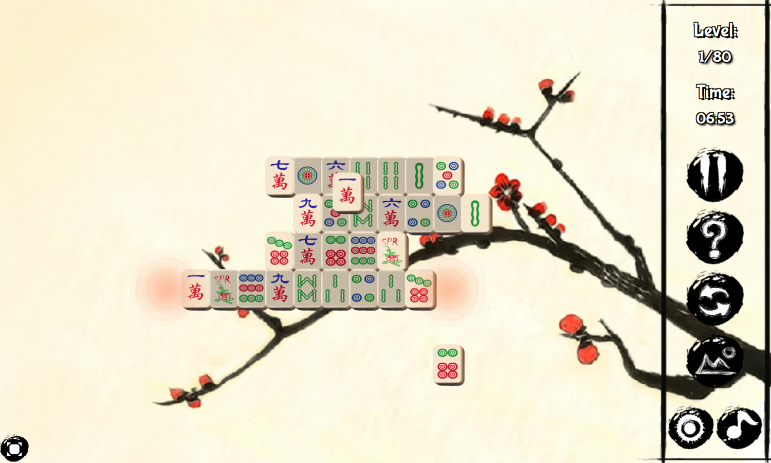 Ancient Mahjong Game Play Screenshot.