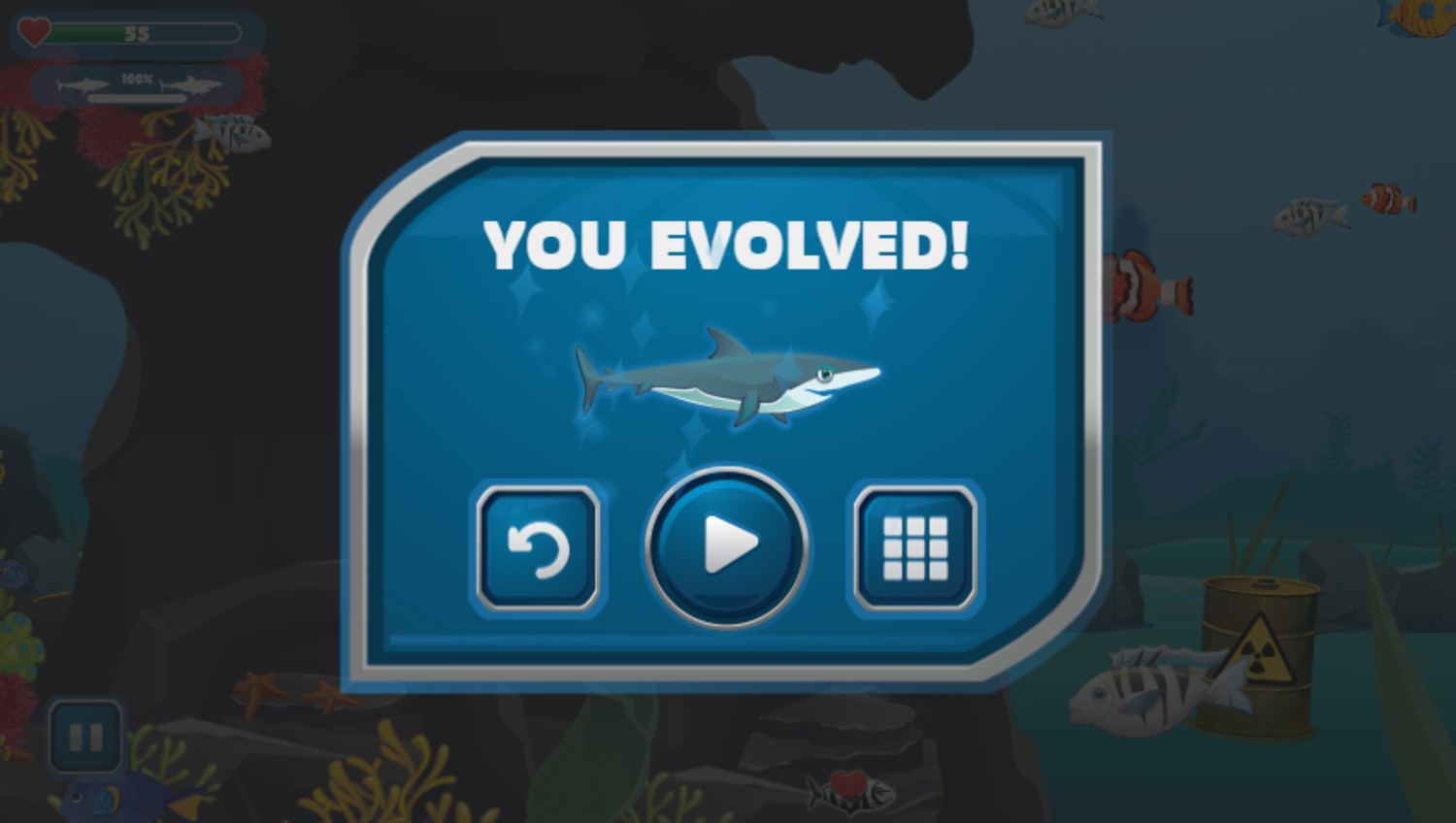 Angry Sharks Game Shark Evolved Screenshot.