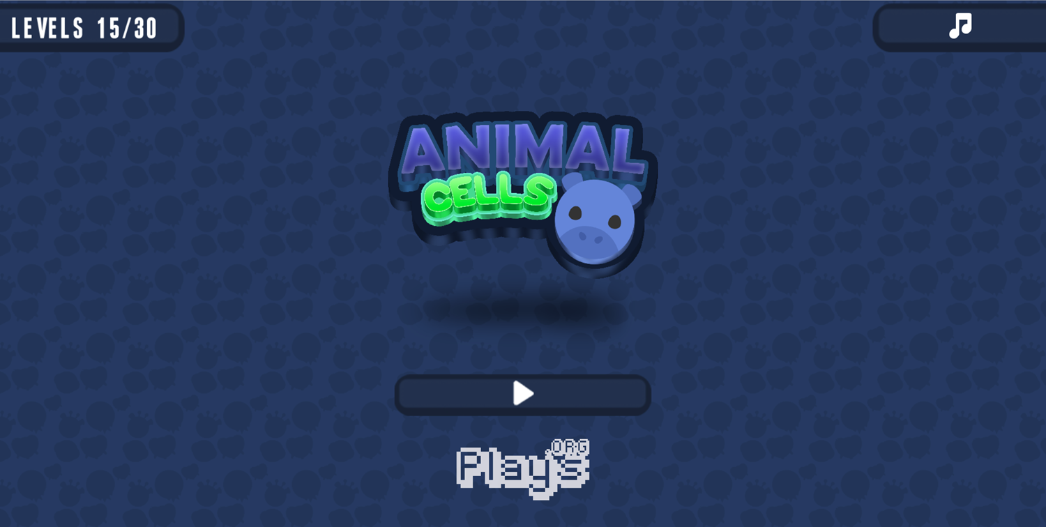 Animal Cells Game Welcome Screen Screenshot.