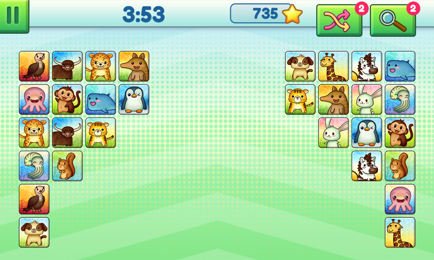 Animal Connection Mahjong Match Game Screenshot.