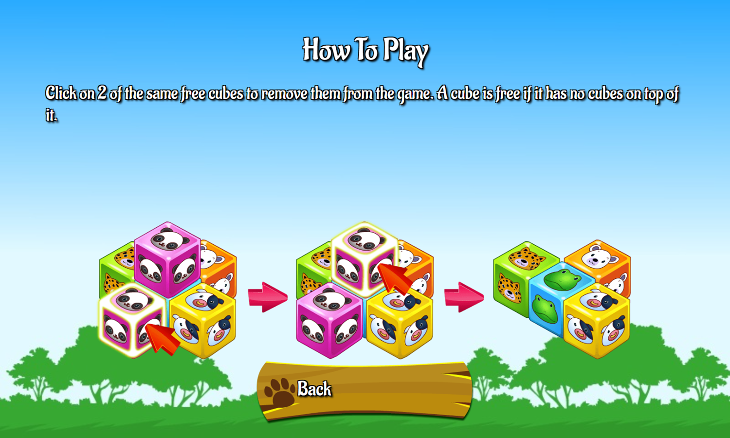 Animal Cubes Game How To Play Screenshot.