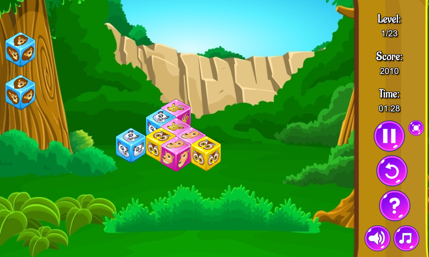 Animal Cubes Game Level Play Screenshot.