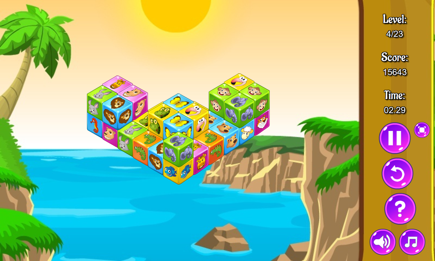 Animal Cubes Game Level Progress Screenshot.