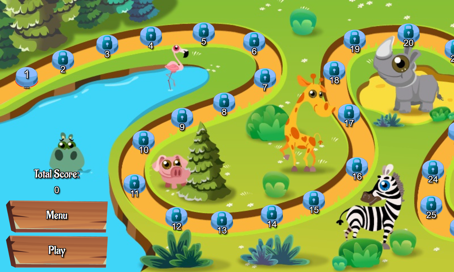 Animal Mahjong Game Level Select Screenshot.