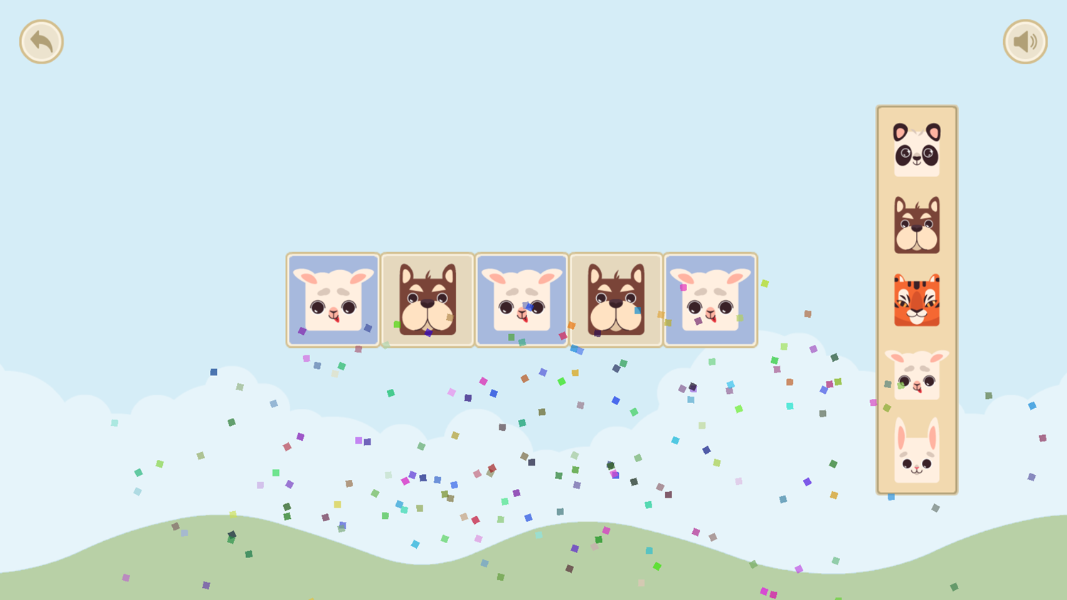 Animal Sequence Game Play Screenshot.