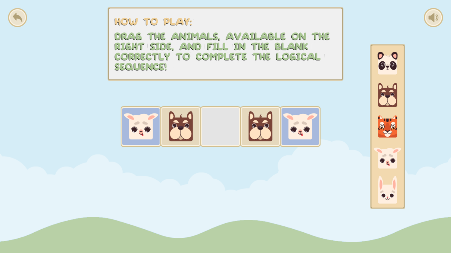 Animal Sequence Game How To Play Screenshot.