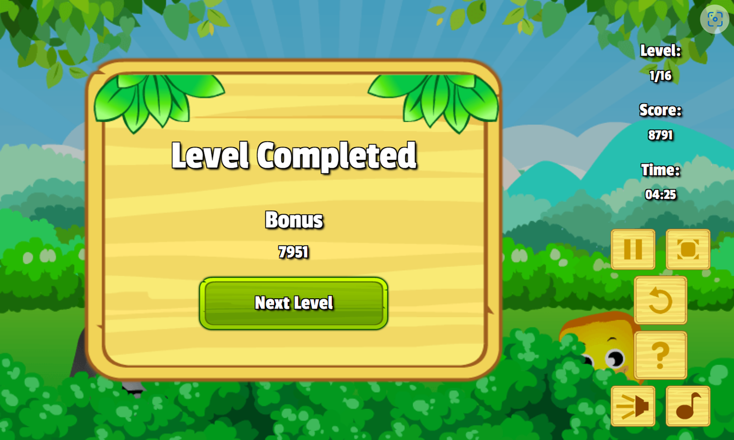 Animals Connect Game Level Completed Screenshot.