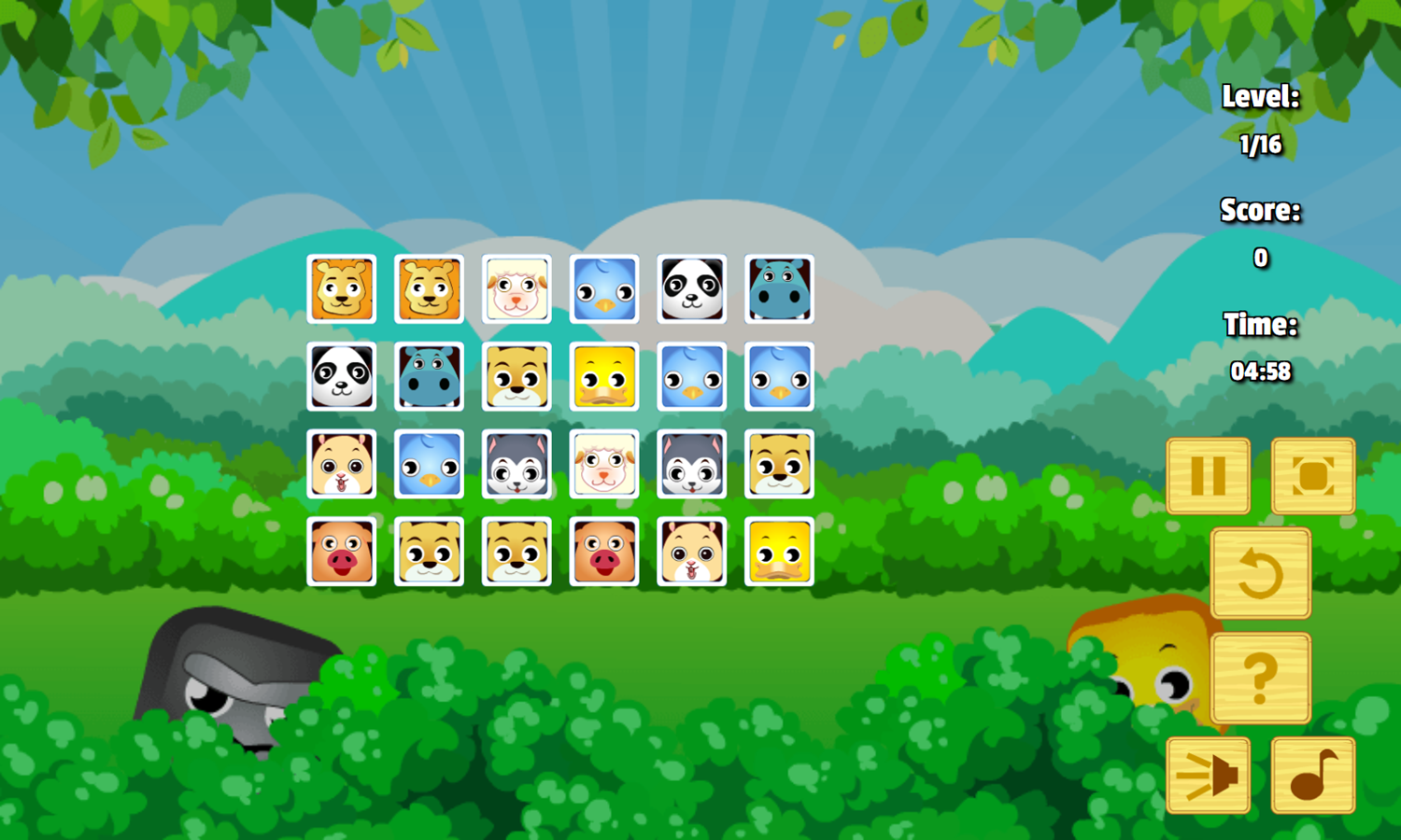 Animals Connect Game Level Start Screenshot.