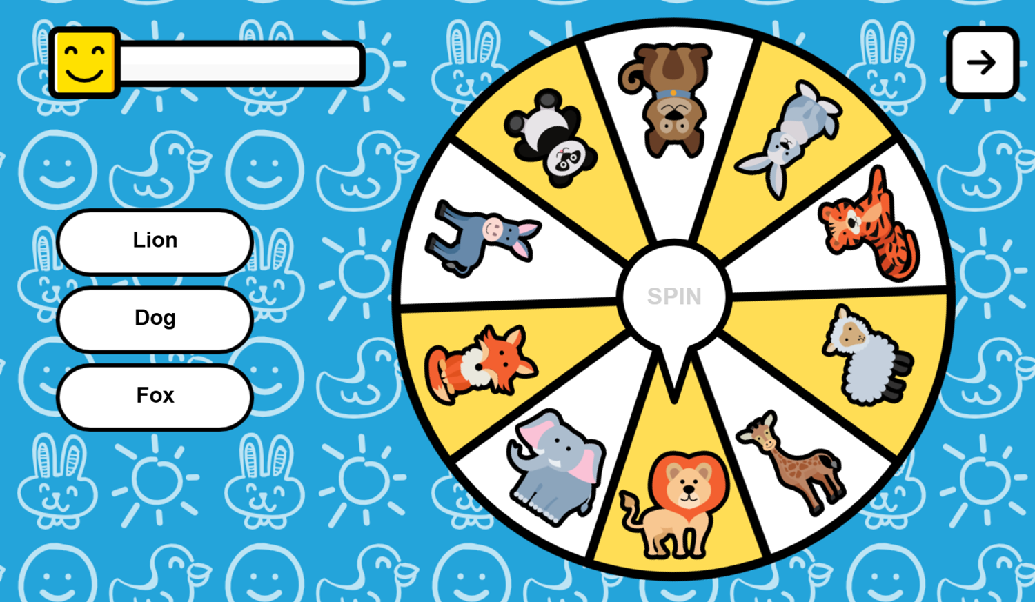 Animals Wheel Game Spin Screenshot.