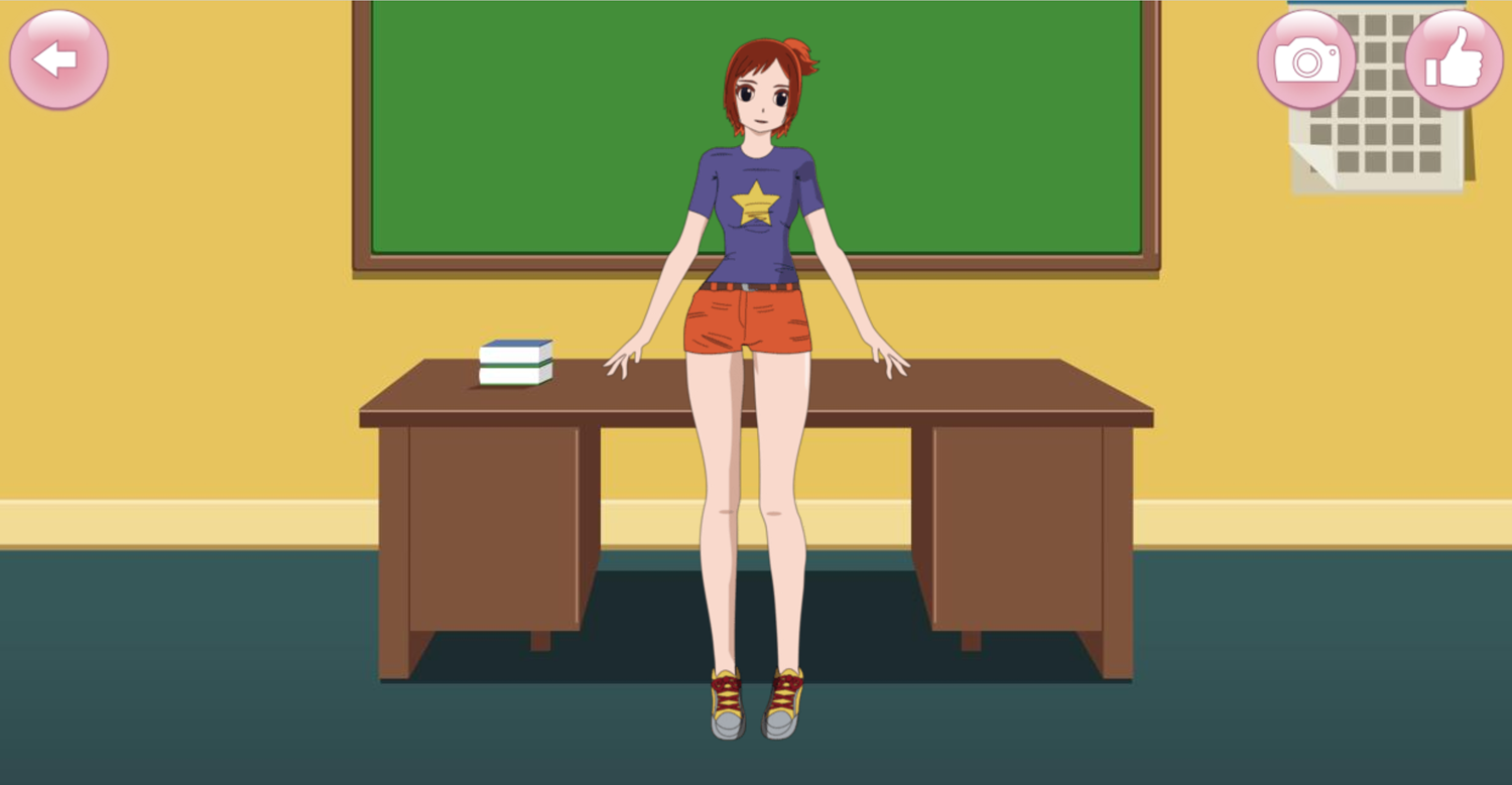 Anime High School Dress Up Game Export Screenshot.