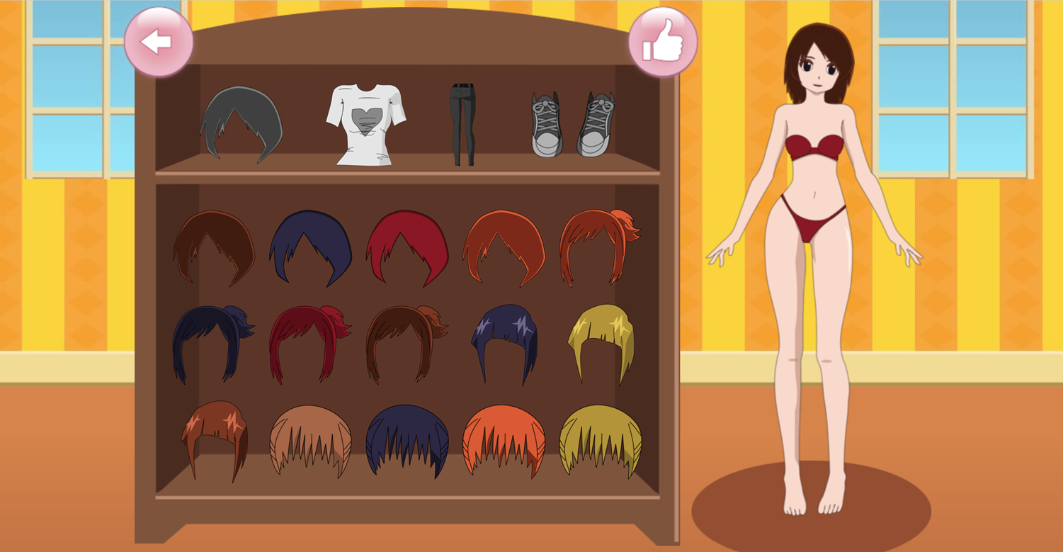 Anime High School Dress Up Game Screenshot.