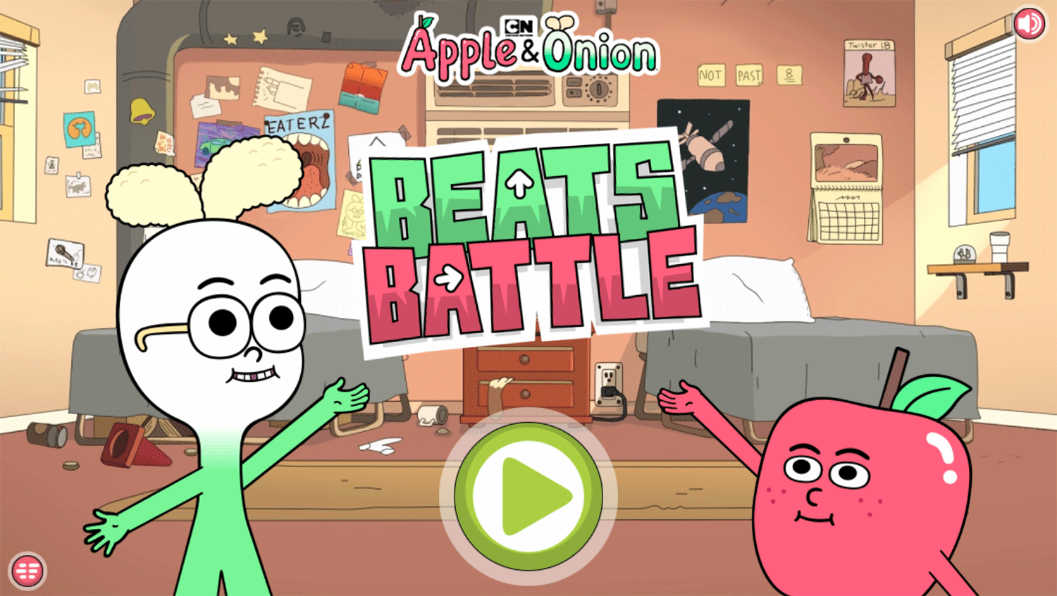 Apple & Onion Beats Battle Welcome Screen Screenshot.