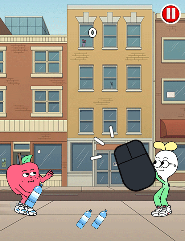 Apple & Onion Bottle Catch Game How To Play Screenshot.