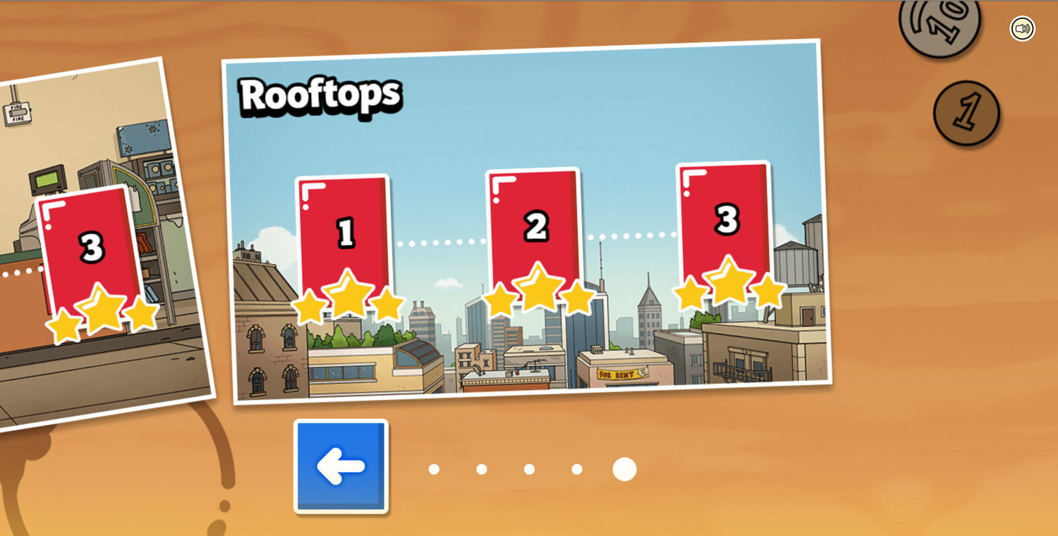 Apple & Onion the Floor is Lava Game Rooftops Level Select Screen Screenshot.