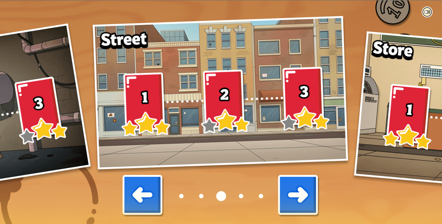 Apple & Onion the Floor is Lava Game Street Level Select Screen Screenshot.