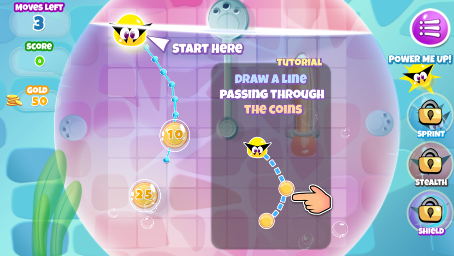 Aqua Thief Game Level Play Screenshot.