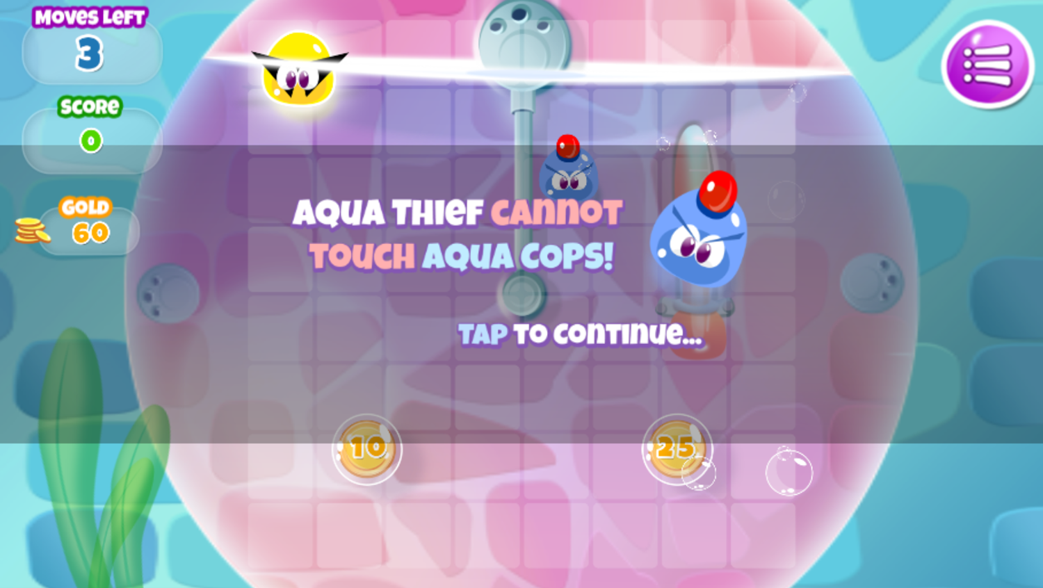 Aqua Thief Game Play Tips Screenshot.
