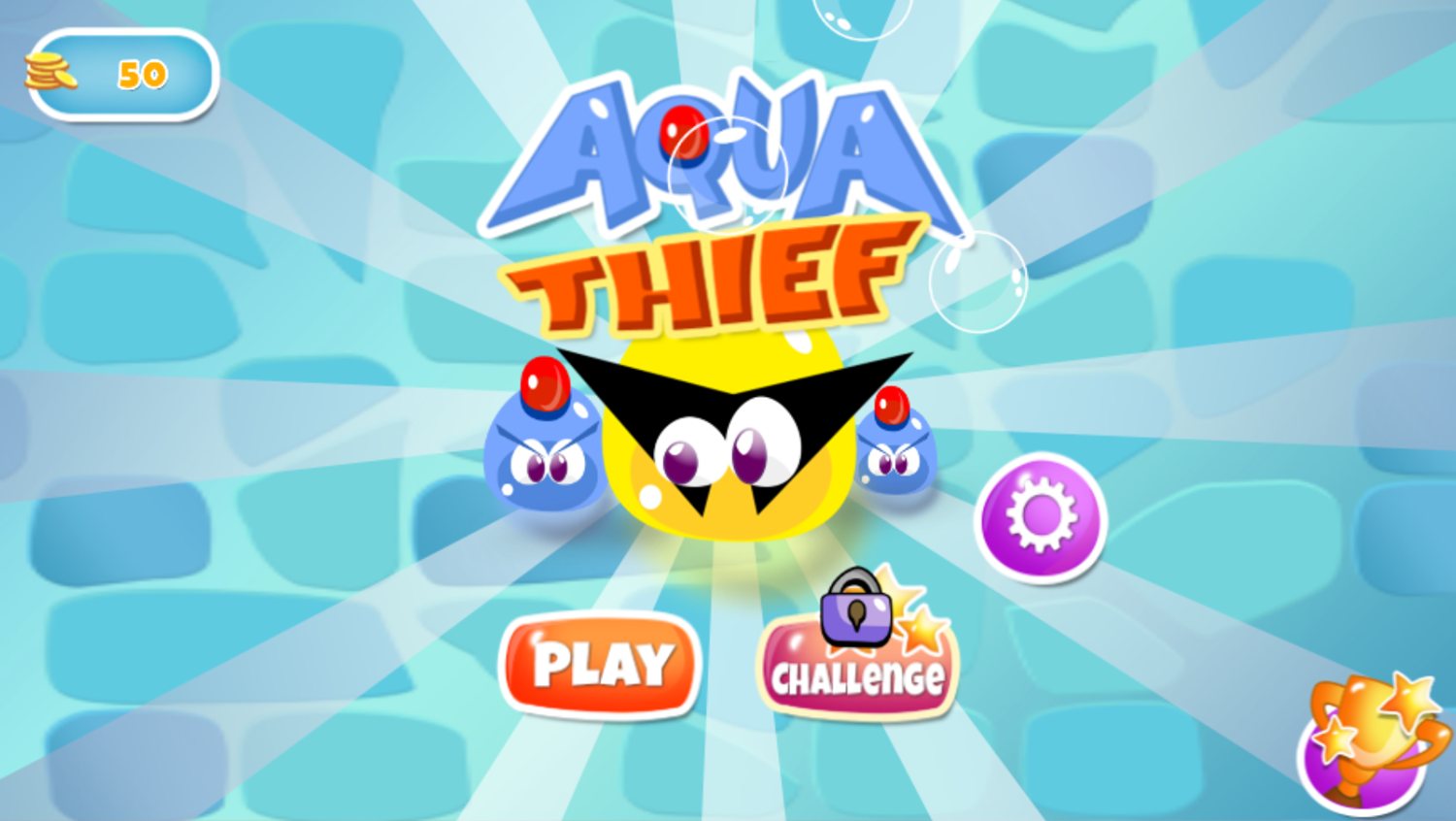 Aqua Thief Game Welcome Screen Screenshot.