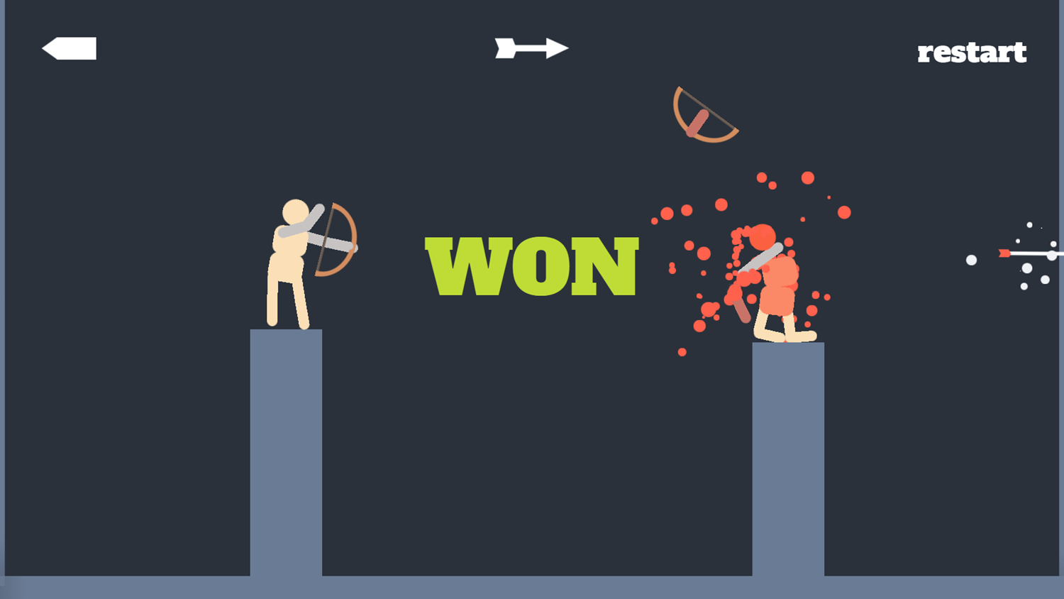 Archer vs Archer Game Won Screenshot.