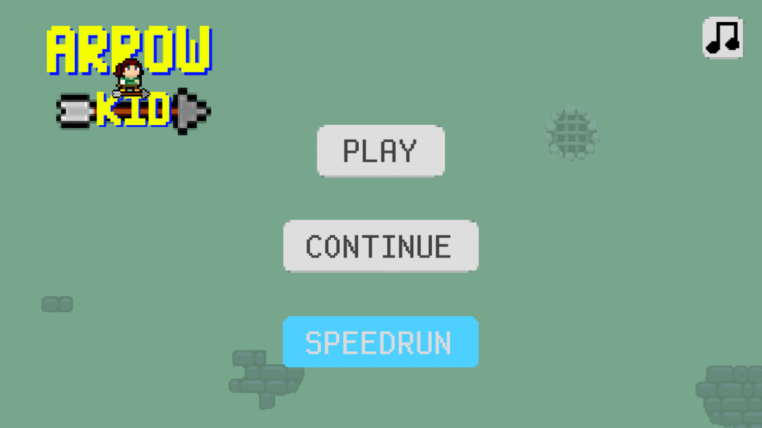 Arrow Kid Game Welcome Screen Screenshot.