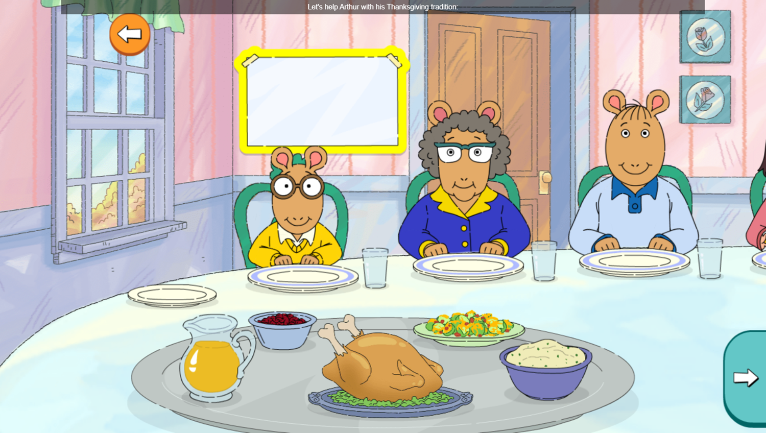 Arthur an Elwood City Thanksgiving Poster Making Screenshot.