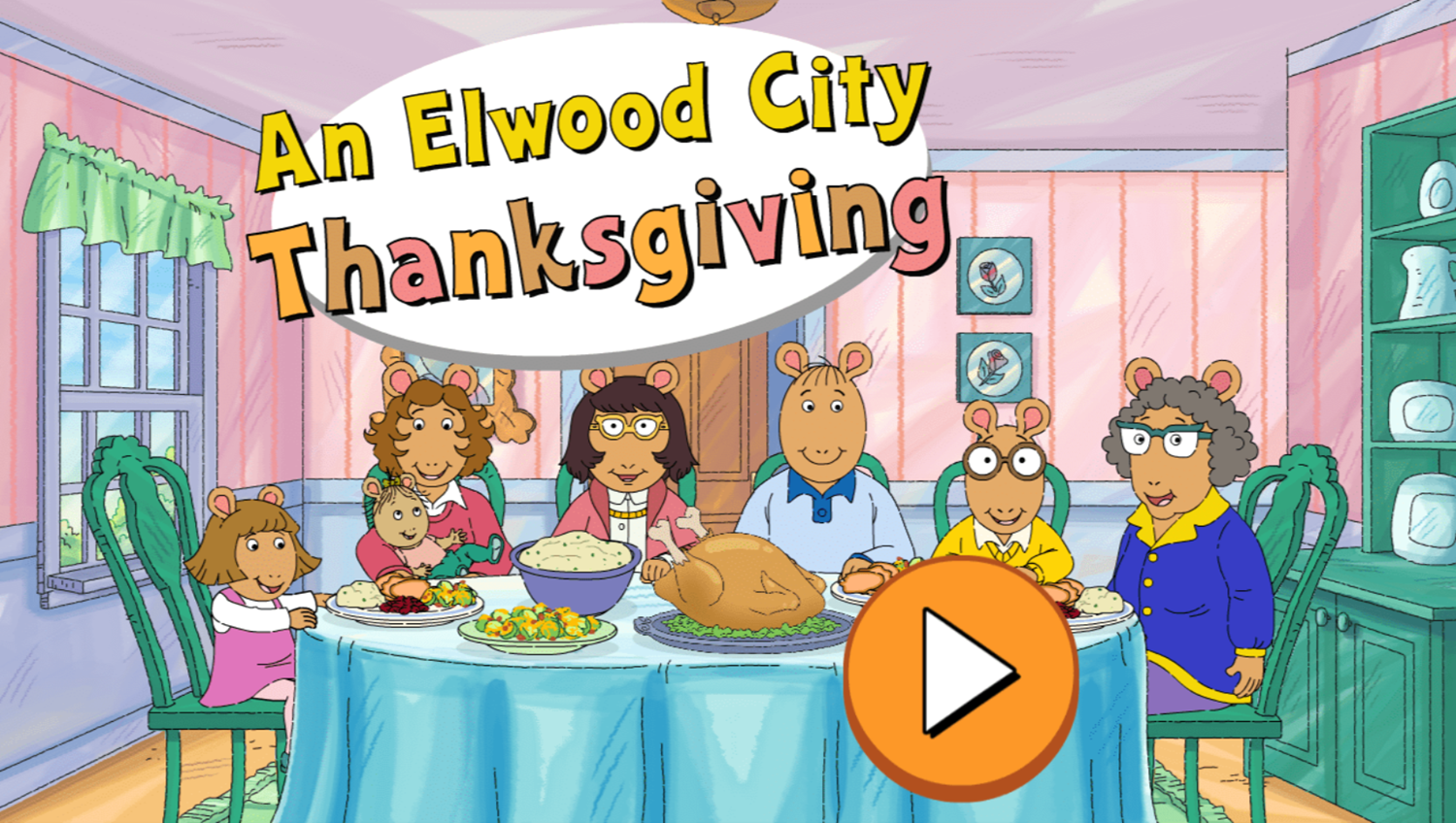 Arthur an Elwood City Thanksgiving Game Welcome Screen Screenshot.