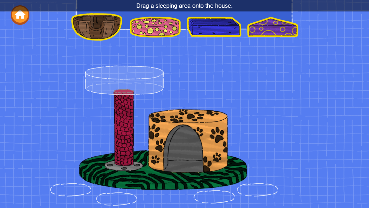 Arthur Animal Home Builder Game Build Sleeping Area Screenshot.