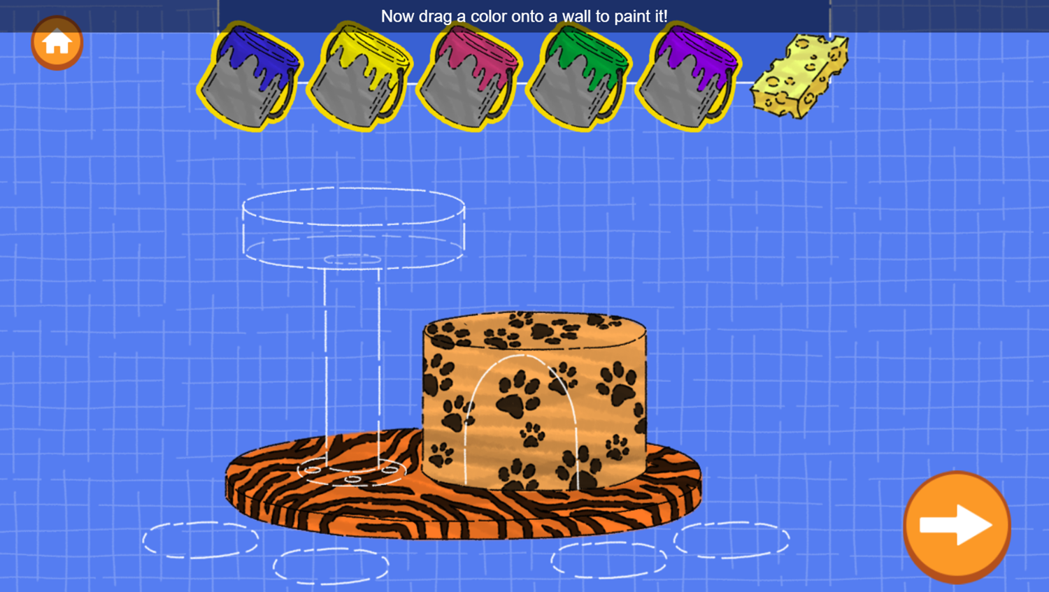 Arthur Animal Home Builder Game Color Walls Screenshot.