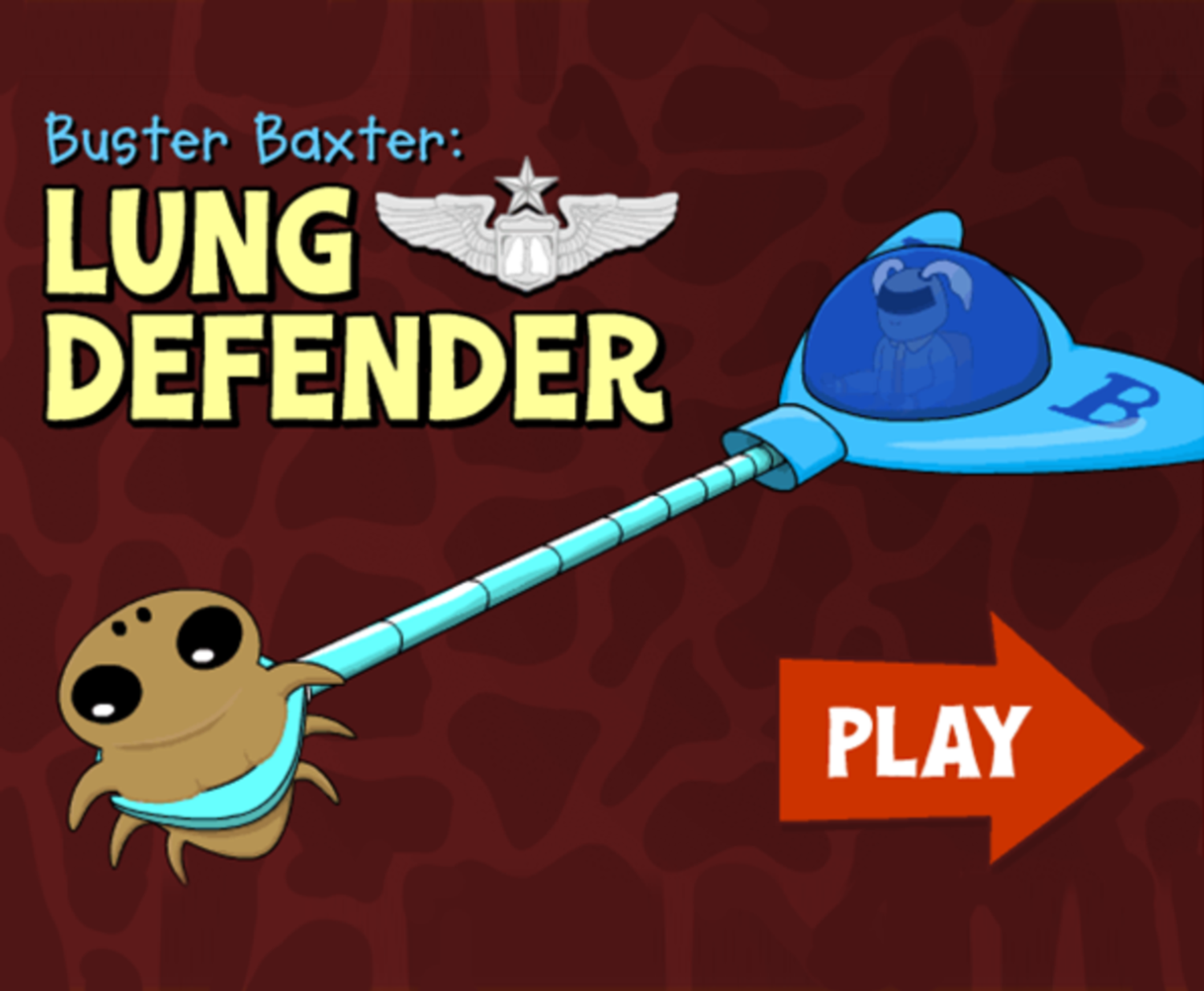 Arthur Buster Baxter Lung Defender Game Welcome Screen Screenshot.