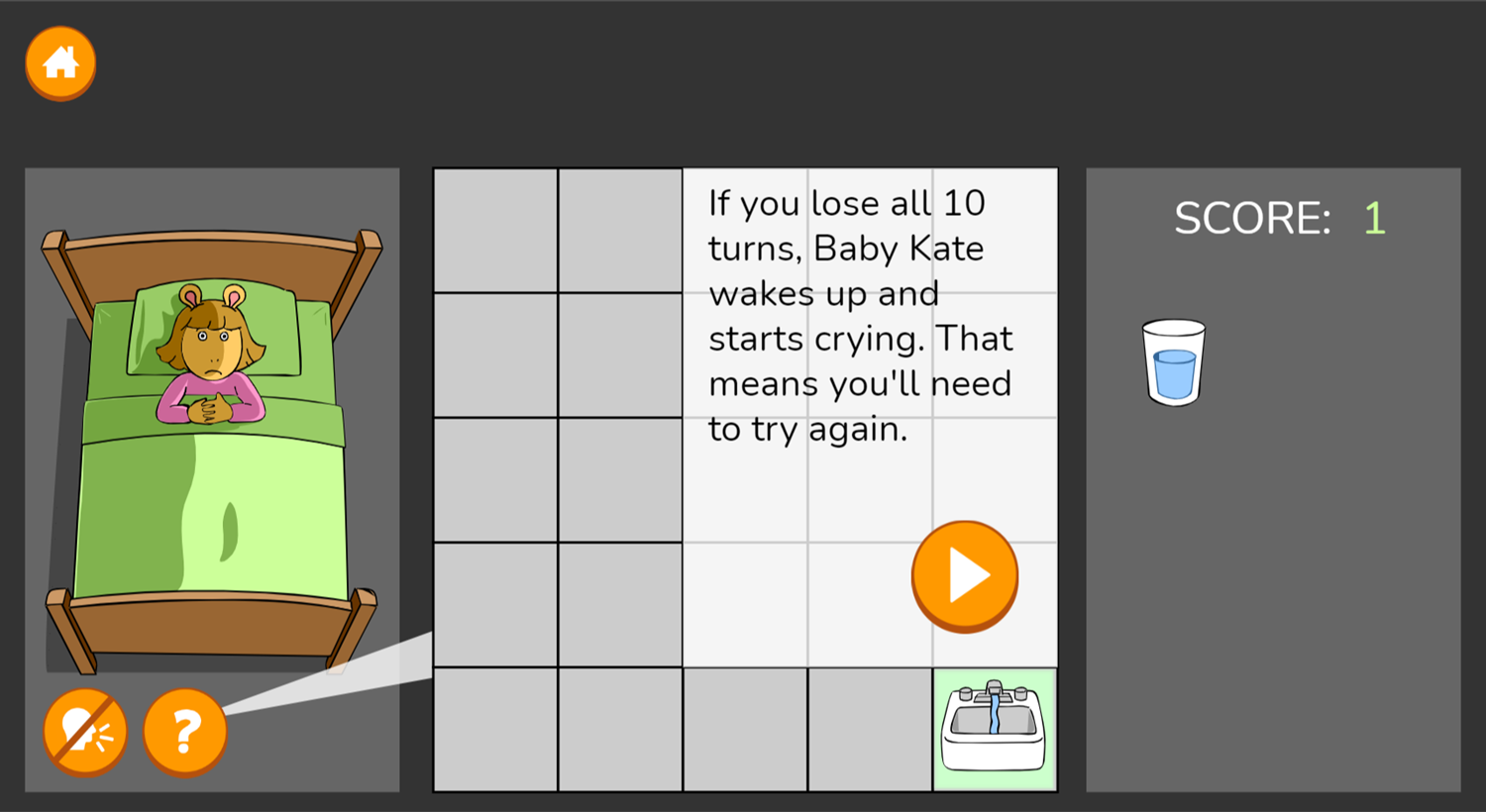Arthur Don't Wake Kate Game Extra Tips Screenshot.