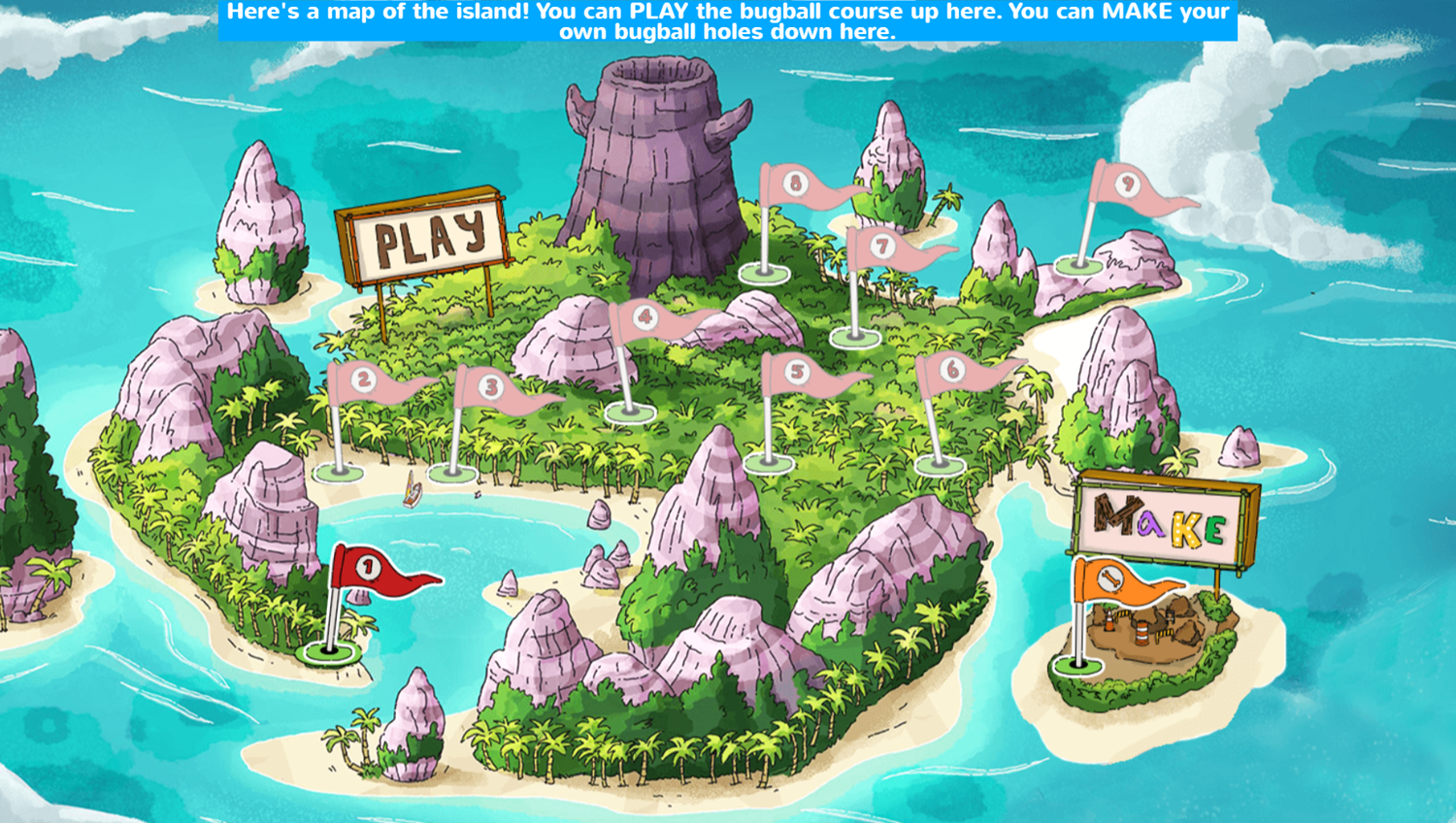 Arthur D.W.'s Island Bugball Game Map Screenshot.