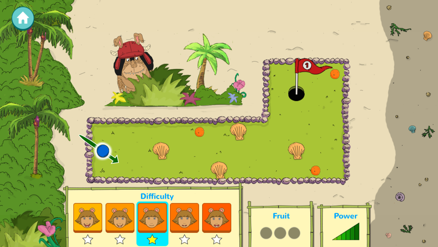 Arthur D.W.'s Island Bugball Game Play Screenshot.