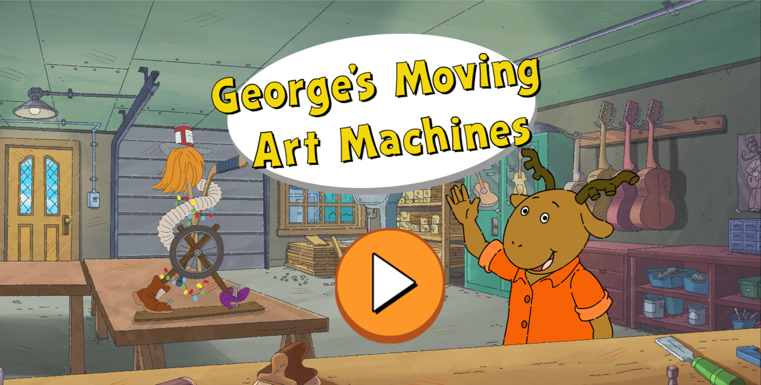 Arthur George's Moving Art Machines Game Welcome Screen Screenshot.