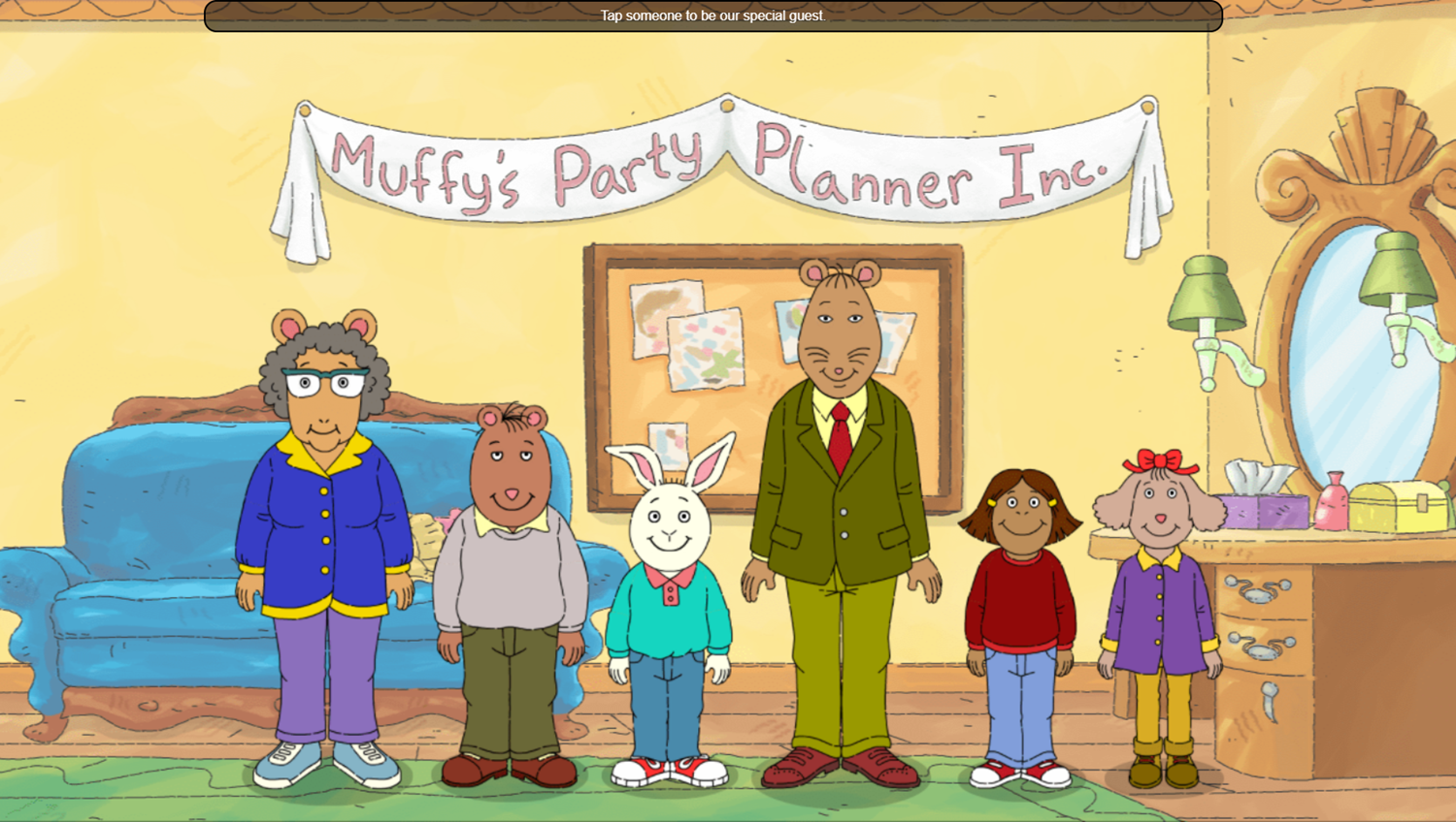 Arthur Muffy's Party Planner Game Choose Guest Screenshot.