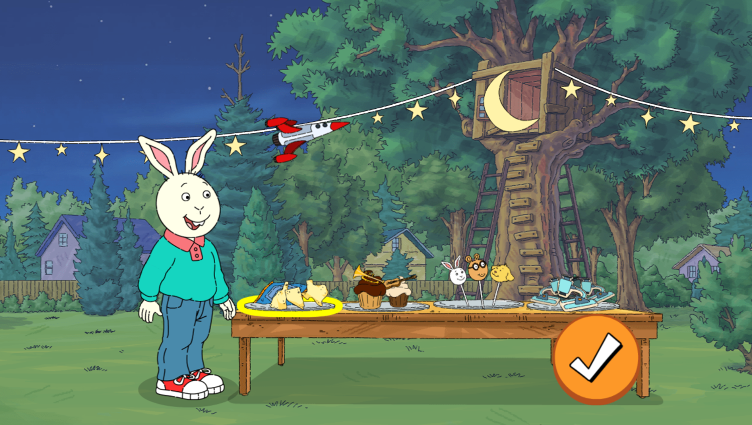 Arthur Muffy's Party Planner Game Chosen Food Screenshot.