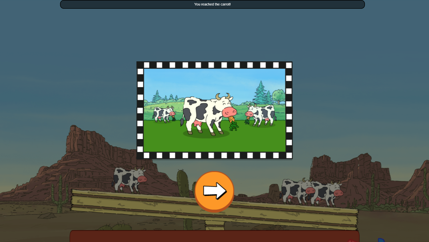 Arthur Tower of Cows Game Tip Level Complete Screenshot.
