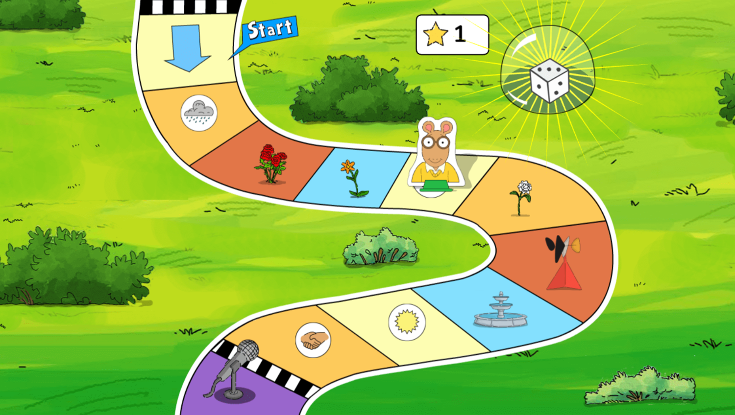 Arthur's Park Game Dice Move Screenshot.