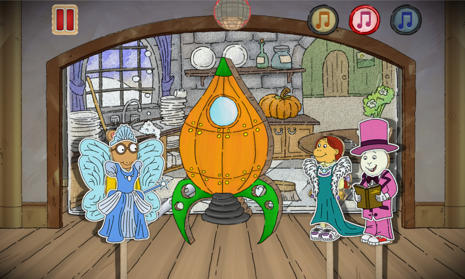 Arthur's Puppet Theater Cinderella Game First Act Screenshot.