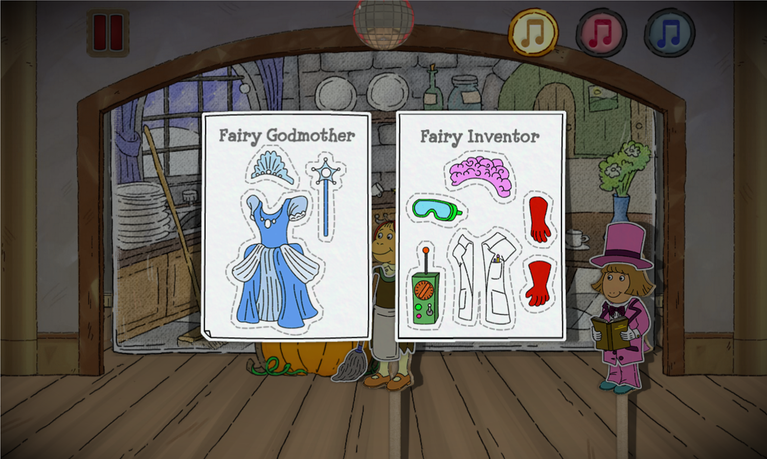Arthur's Puppet Theater Cinderella Game Screenshot.